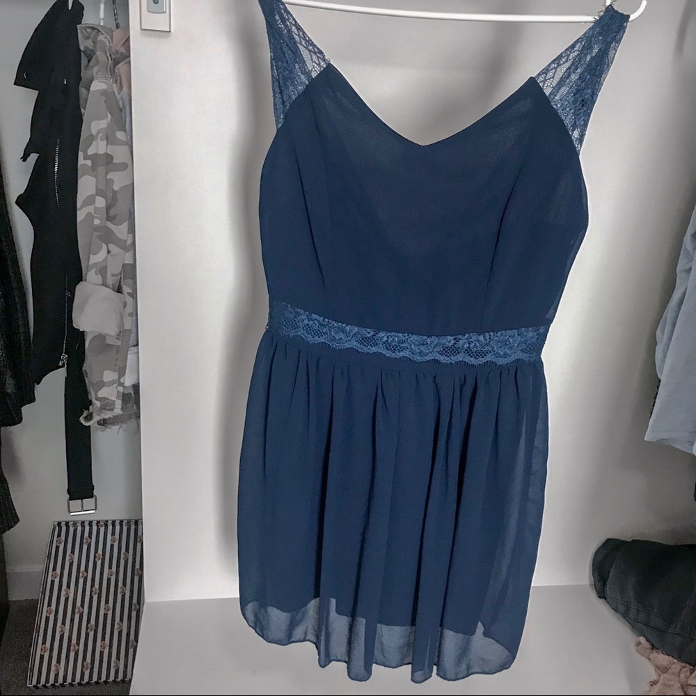 Woman Summer Mini Dress Blue Size M/38